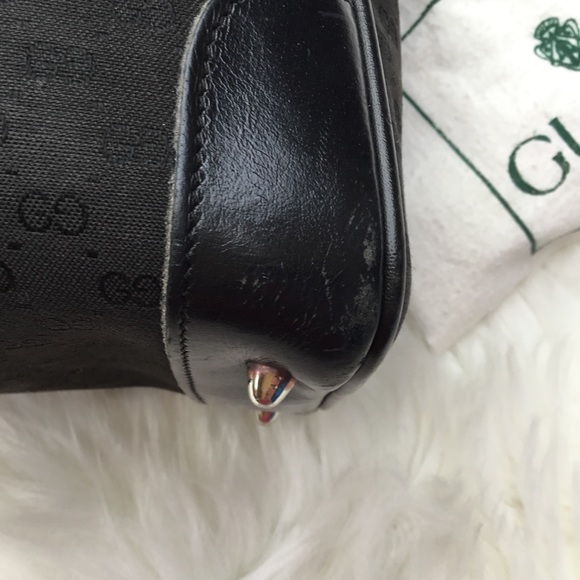 Vintage Gucci Boston Bag Web Black w/ Dust Bag - Picture 14 of 16